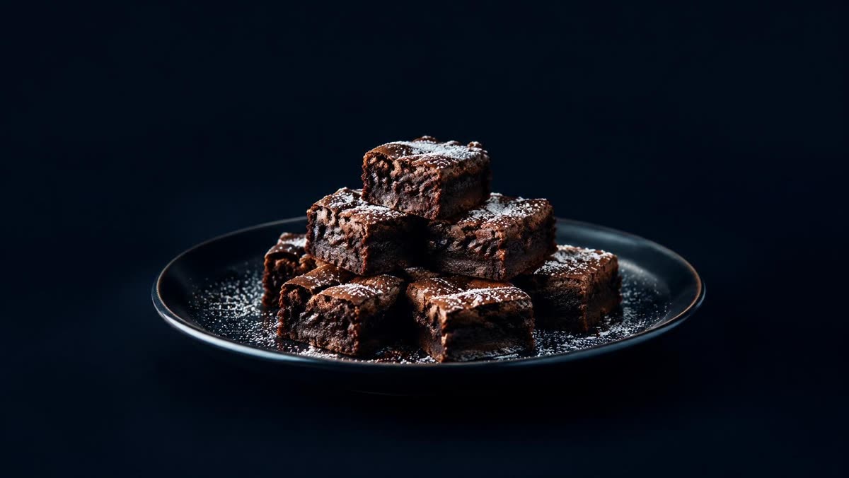 Home-made mini chocolate brownies