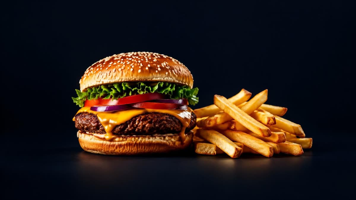 Cheeseburger and fries