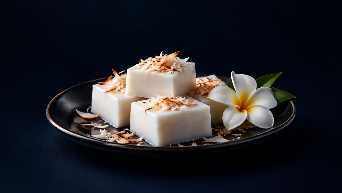 Haupia coconut pudding squares
